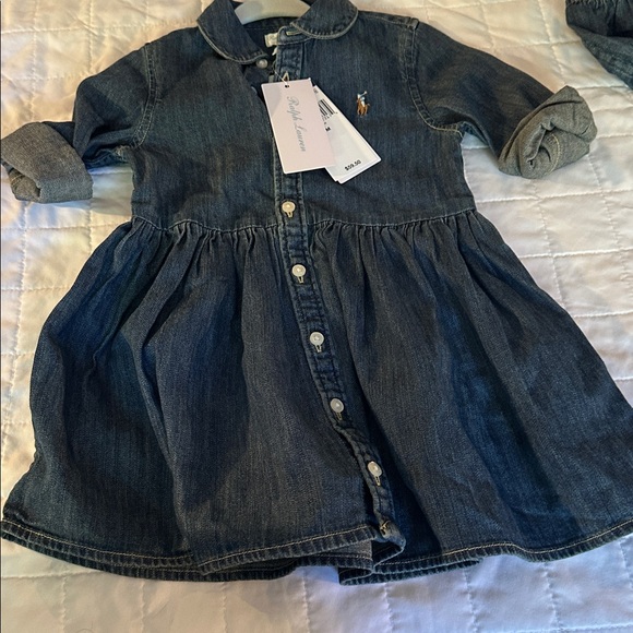 Ralph Lauren Blue Denim Baby Dress Set - Picture 4 of 6
